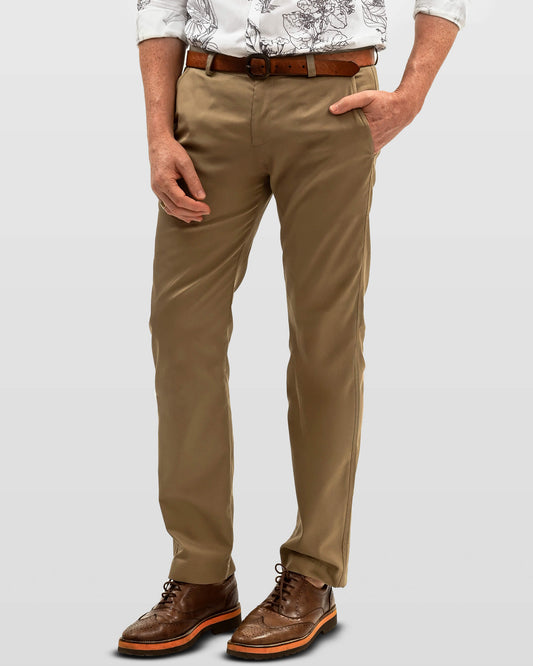Calça Reta Sarja Caqui