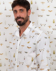 Camisa em Algodão Estampa Libélula