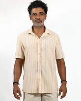 Camisa Areia Fio Tinto