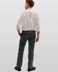 Camisa Listrada com Gola Mao