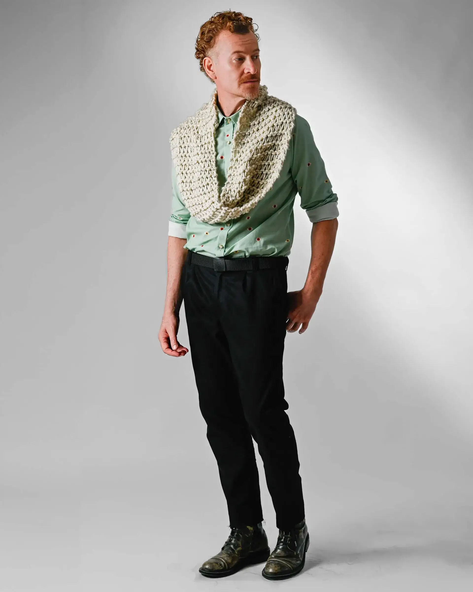 detalhe da camisa masculina