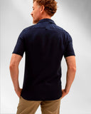 Camisa Cambraia de Linho Marinho