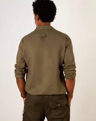 Camisa Linho Verde Oliva - Blend Premium