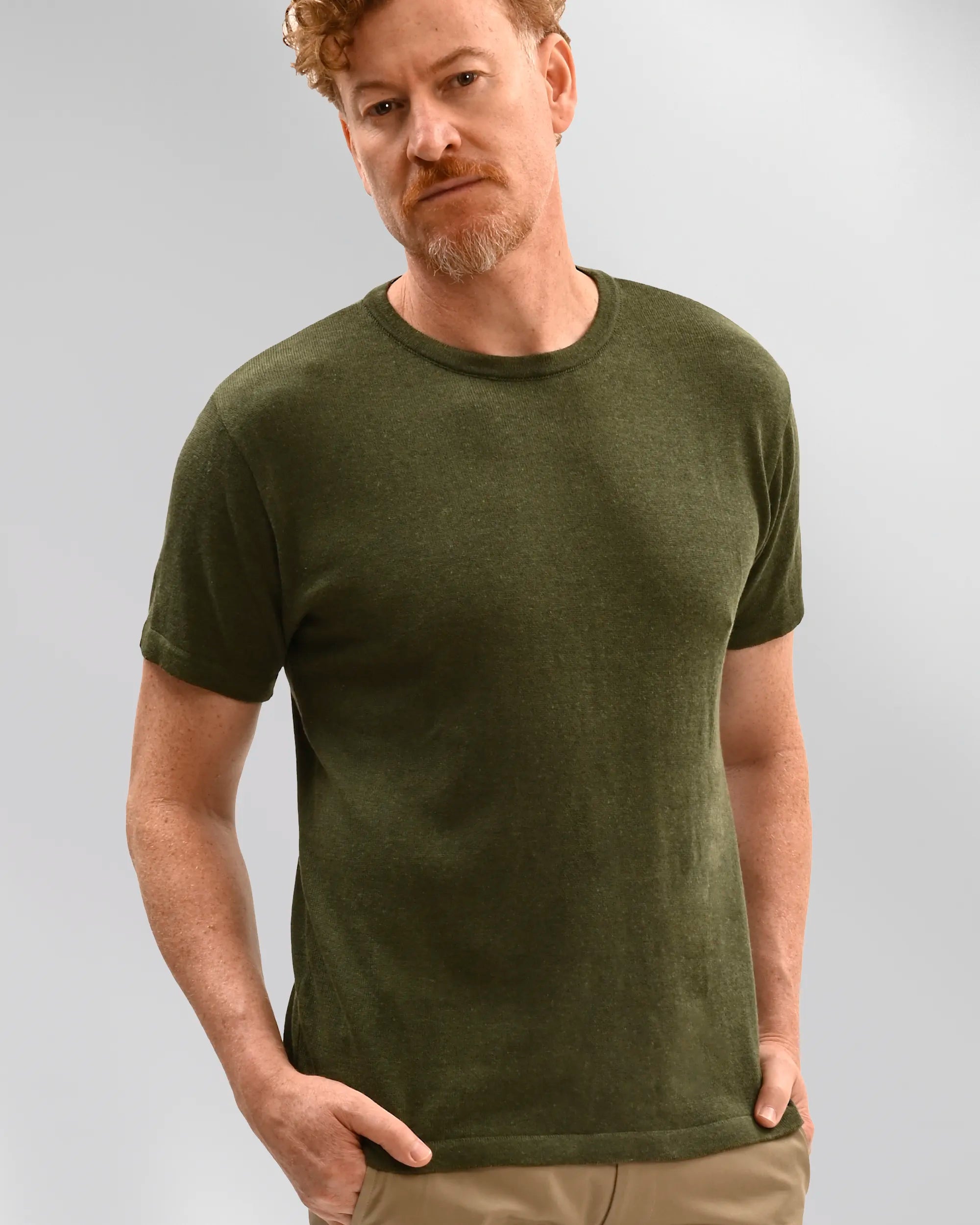 detalhe da camiseta masculina de tricô