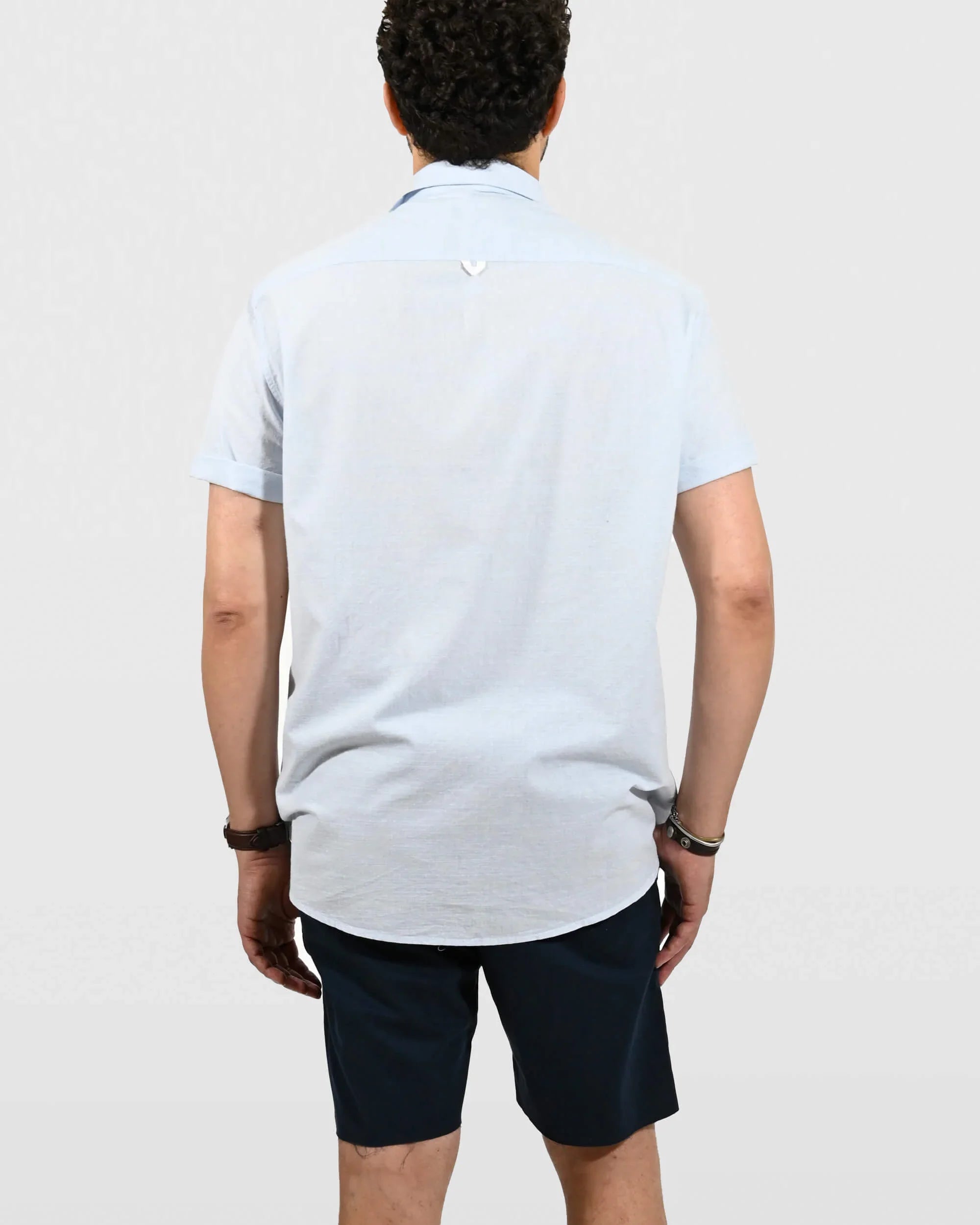Camisa algodão azul