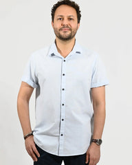Camisa algodão azul