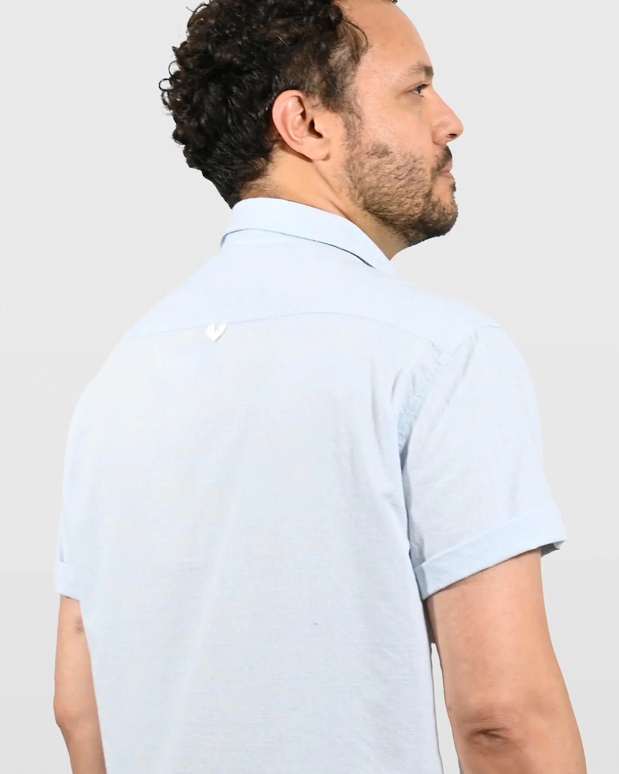 Camisa algodão azul