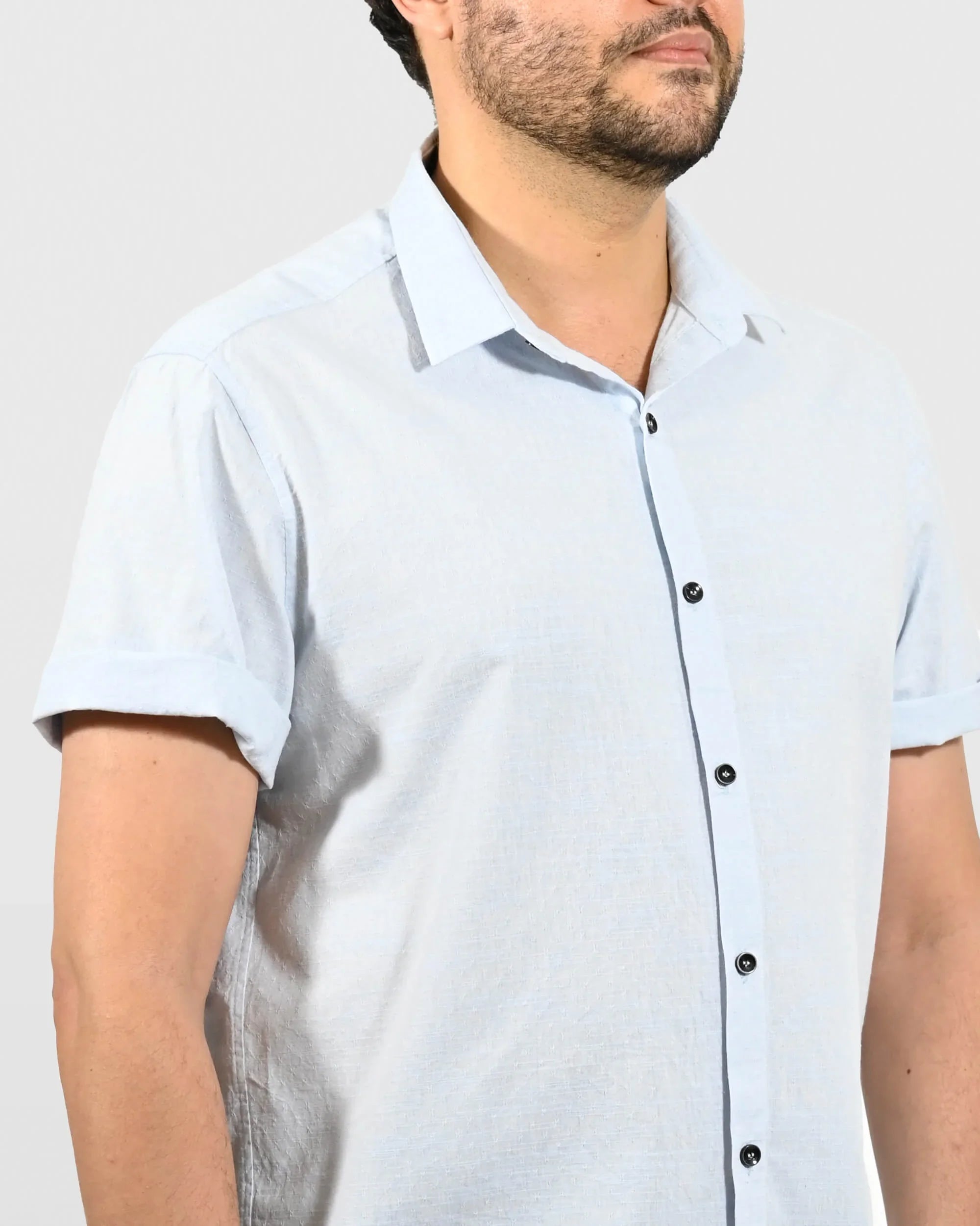 Camisa algodão azul