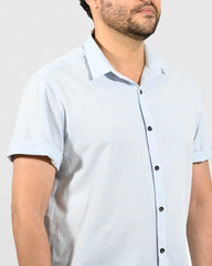 Camisa algodão azul