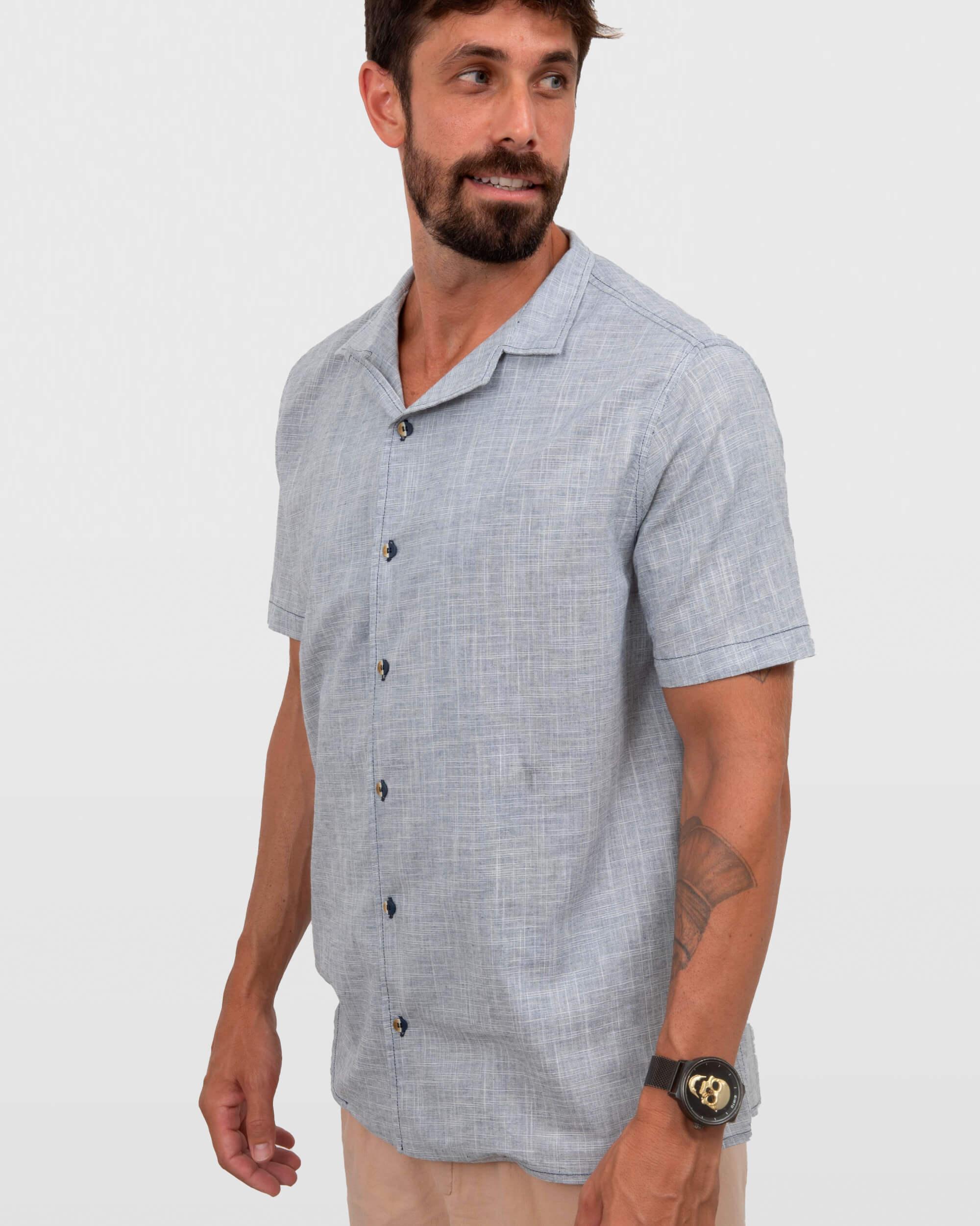 Camisa em Algodão Cinza