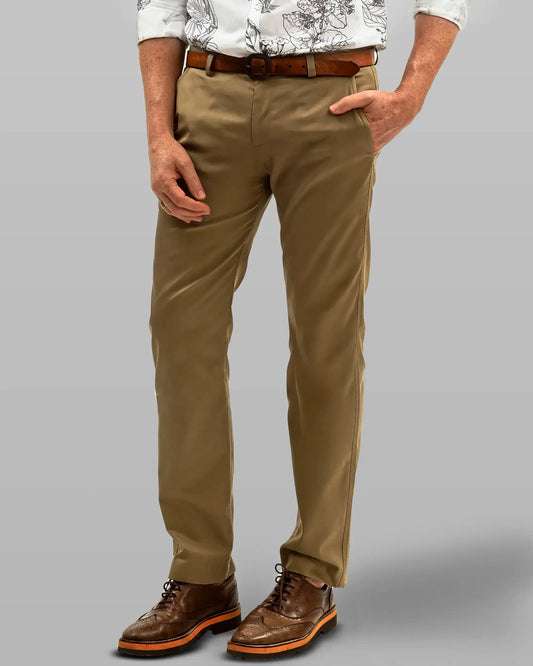 Calça Sarja Reta Caqui
