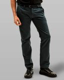 frente da calça masculina sarja de algodão