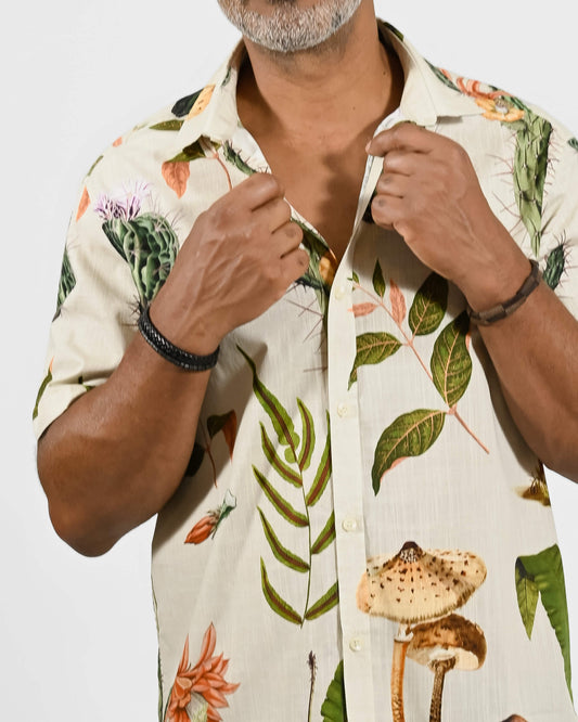 Camisa Estampa Botânica