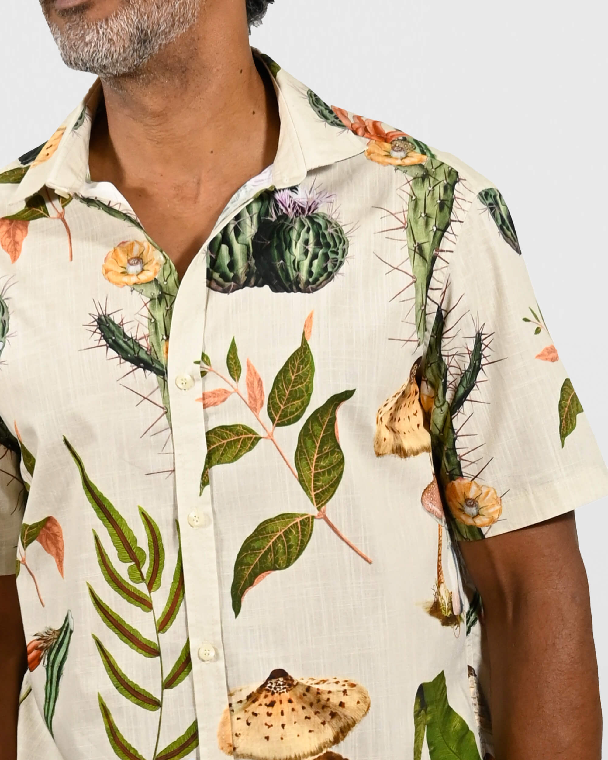 Camisa em Algodão Estampa Botânica