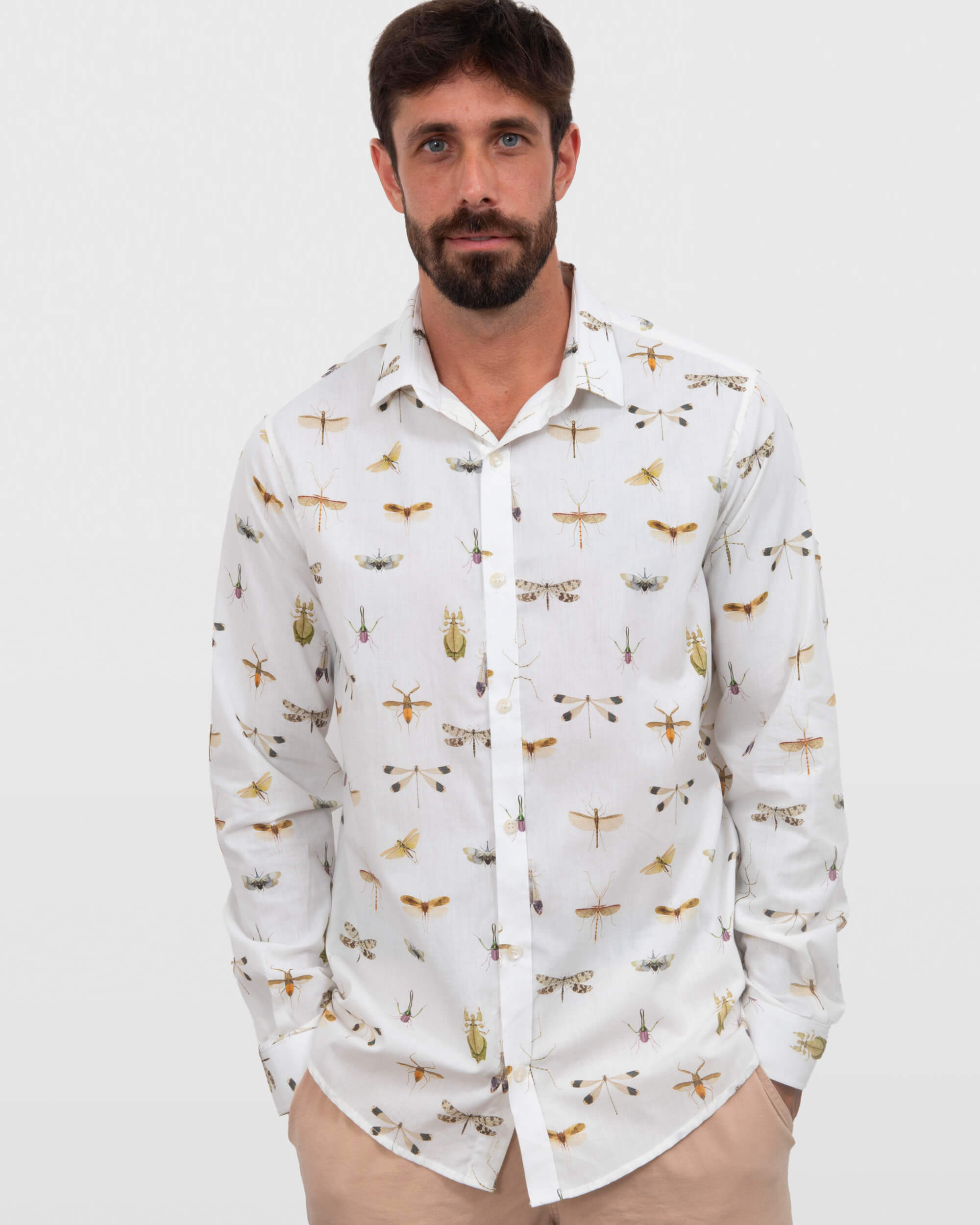 Camisa em Algodão Estampa Libélula