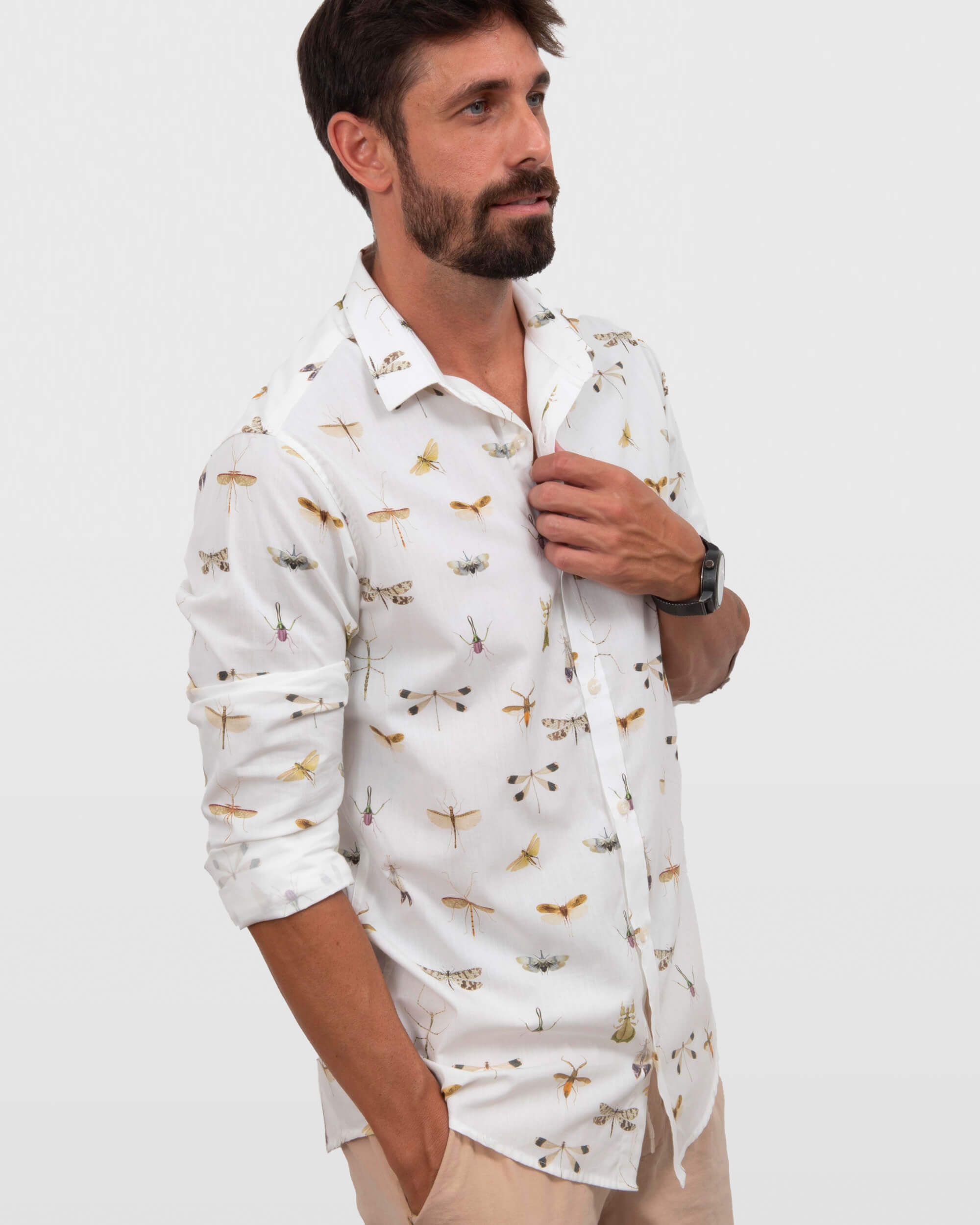 Camisa em Algodão Estampa Libélula