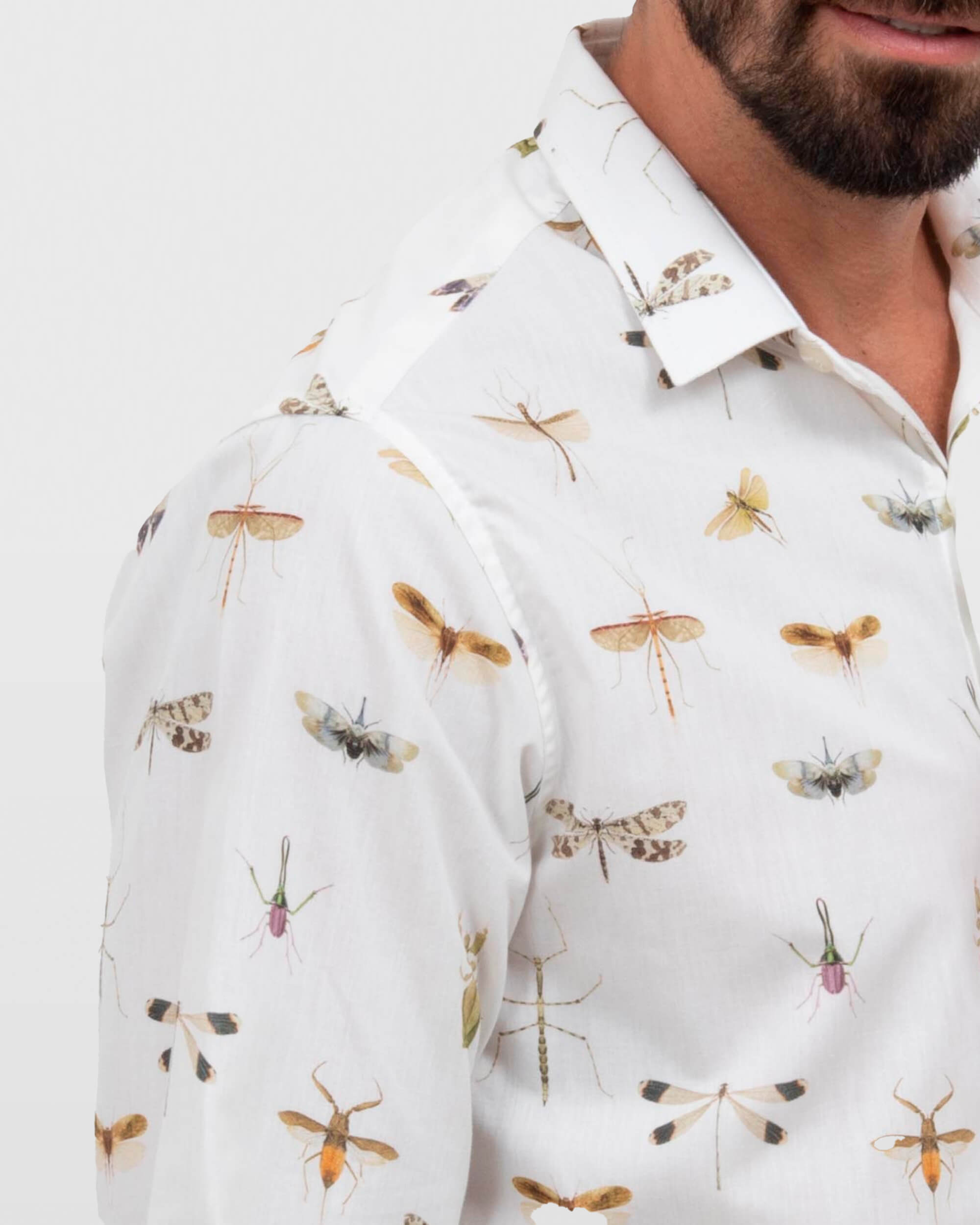 Camisa em Algodão Estampa Libélula