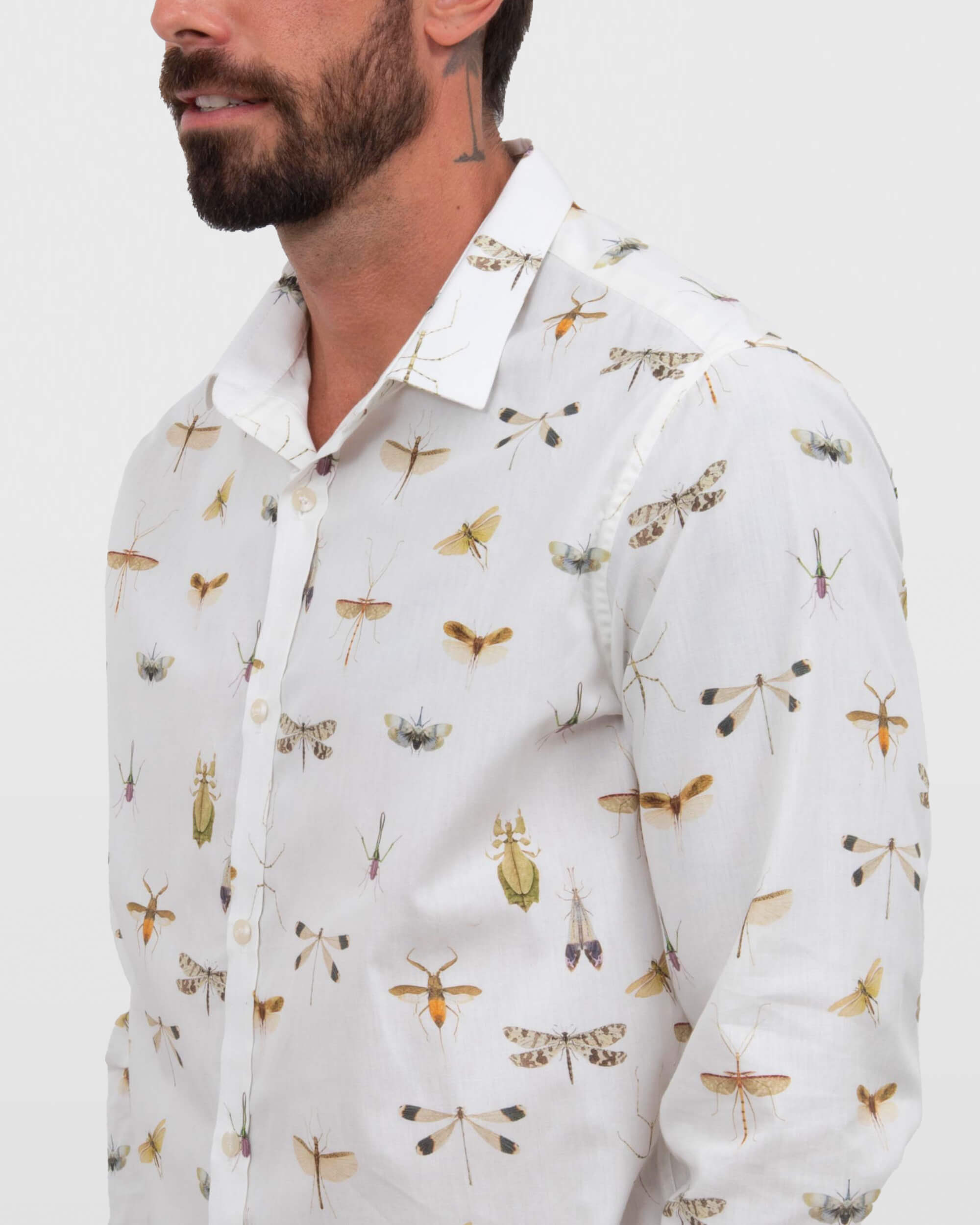 Camisa em Algodão Estampa Libélula