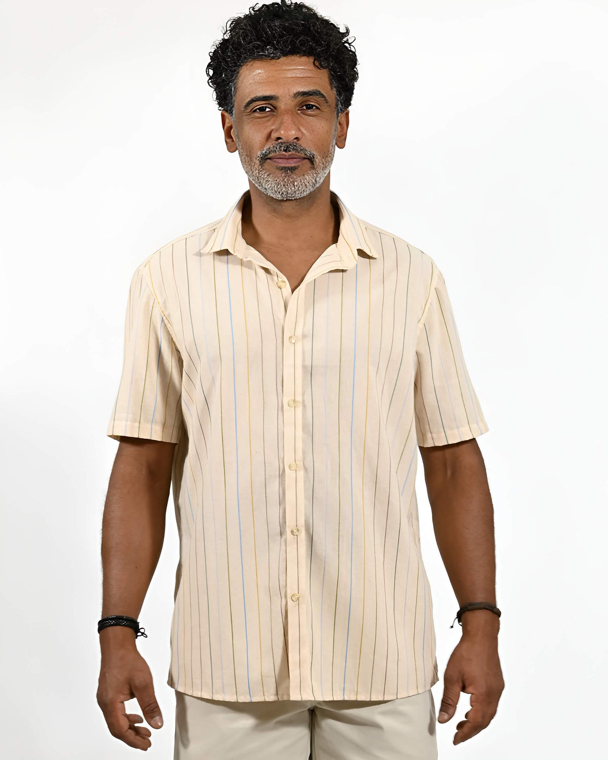 Camisa Areia Fio Tinto