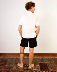 Camisa de Linho Manga Curta Branca - Blend Minimalista