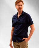 Camisa Cambraia de Linho Marinho