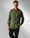Camisa Cambraia de Linho Oliva