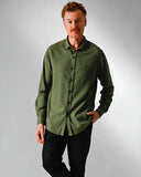 Camisa Cambraia de Linho Oliva