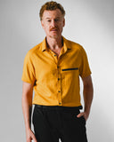 Camisa Cambraia de Linho Mostarda