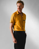 Camisa Cambraia de Linho Mostarda