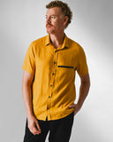 Camisa Cambraia de Linho Mostarda