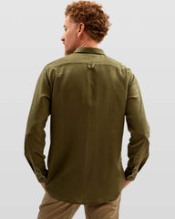 Camisa em Cambraia de Linho Verde Oliva