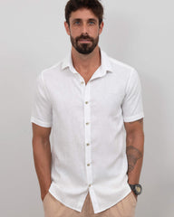 Camisa em Cambraia de Linho Branca