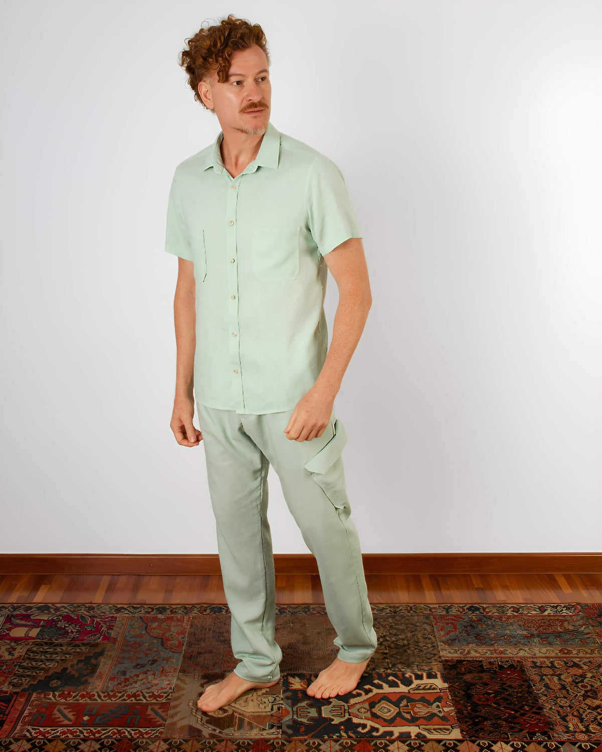 Camisa Cambraia de Linho Menta