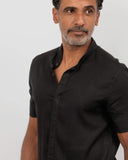 Camisa Preta Gola Mao