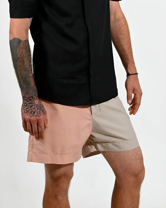 Shorts Masculino Bloco de Cores Algodão e Viscose | Rever Camisaria