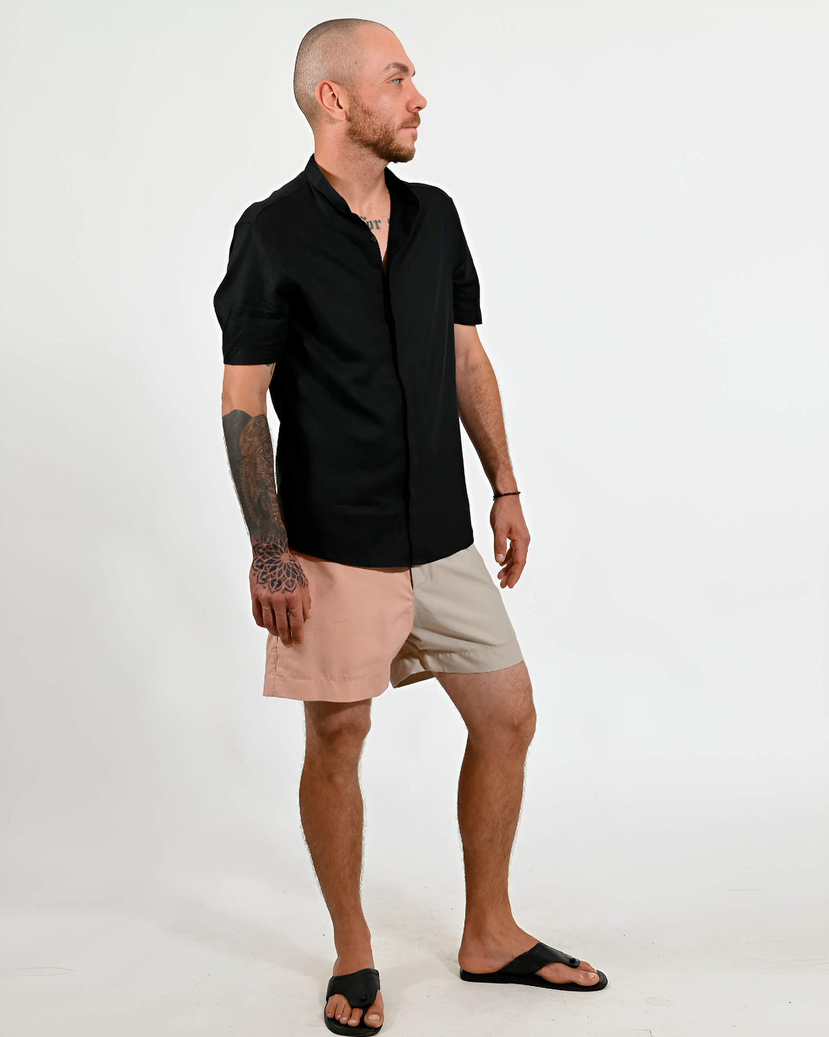 Shorts Masculino Bloco de Cores Algodão e Viscose | Rever Camisaria